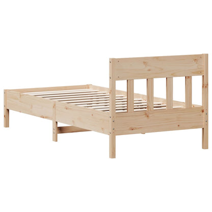 Bed Frame with Headboard 100x200 cm Solid Wood Pine