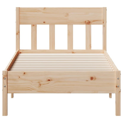 Bed Frame with Headboard 90x190 cm Single Solid Wood Pine