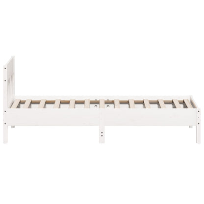 Bed Frame without Mattress White 90x190 cm Single Solid Wood Pine