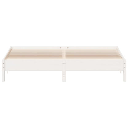 Bed Frame White 200x200 cm Solid Wood Pine