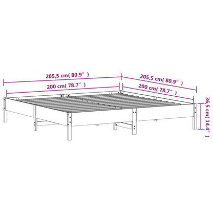 Bed Frame Wax Brown 200x200 cm Solid Wood Pine