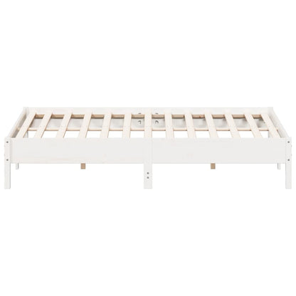 Bed Frame White 180x200 cm Super King Size Solid Wood Pine