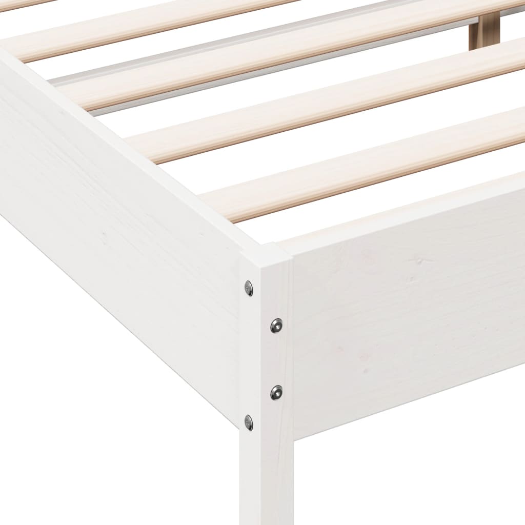 Bed Frame White 180x200 cm Super King Size Solid Wood Pine