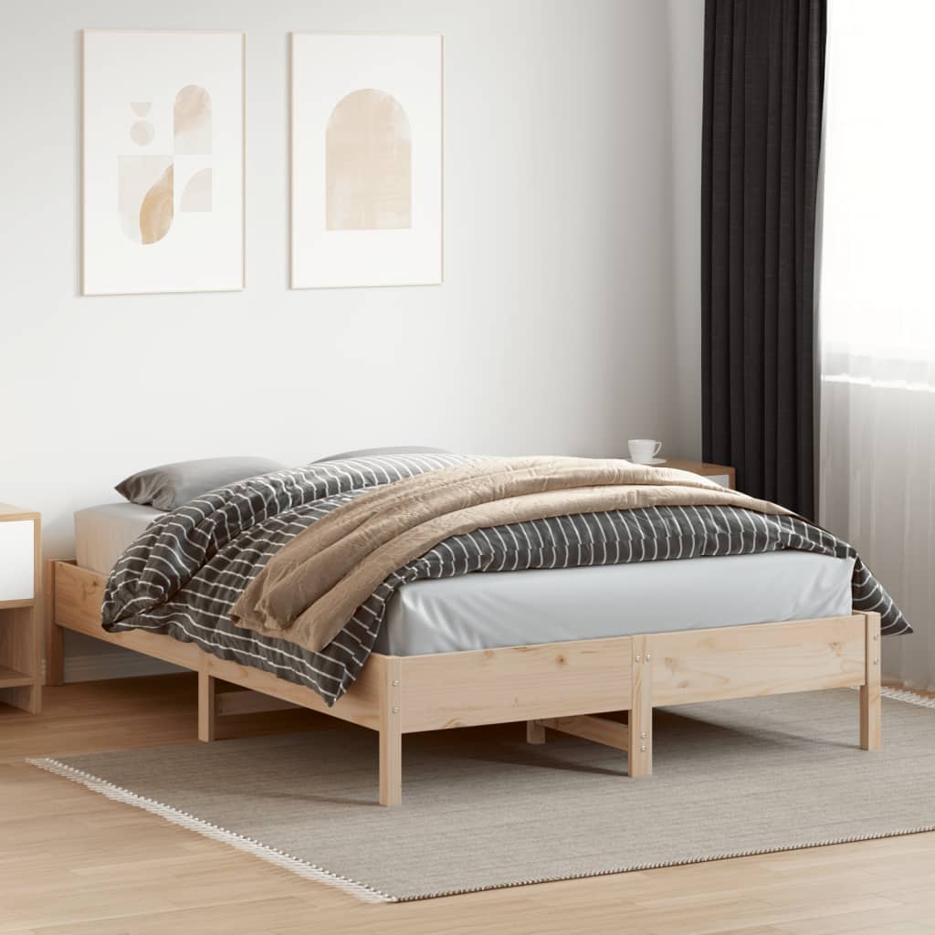 Bed Frame 160x200 cm Solid Wood Pine