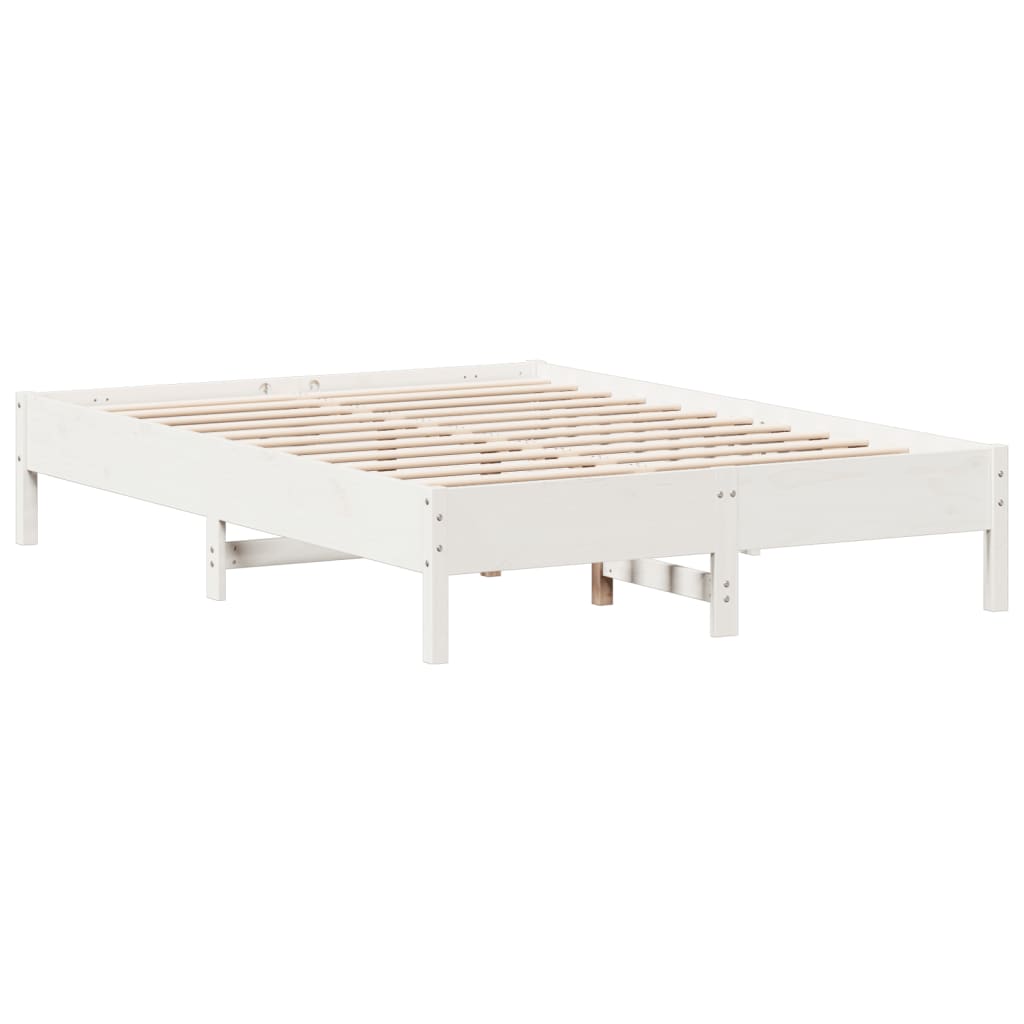 Bed Frame White 160x200 cm Solid Wood Pine