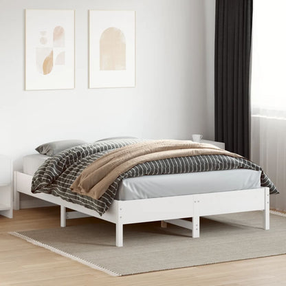 Bed Frame White 160x200 cm Solid Wood Pine