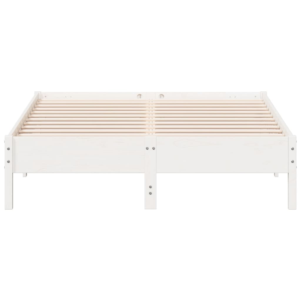 Bed Frame White 160x200 cm Solid Wood Pine