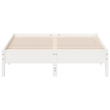 Bed Frame White 160x200 cm Solid Wood Pine