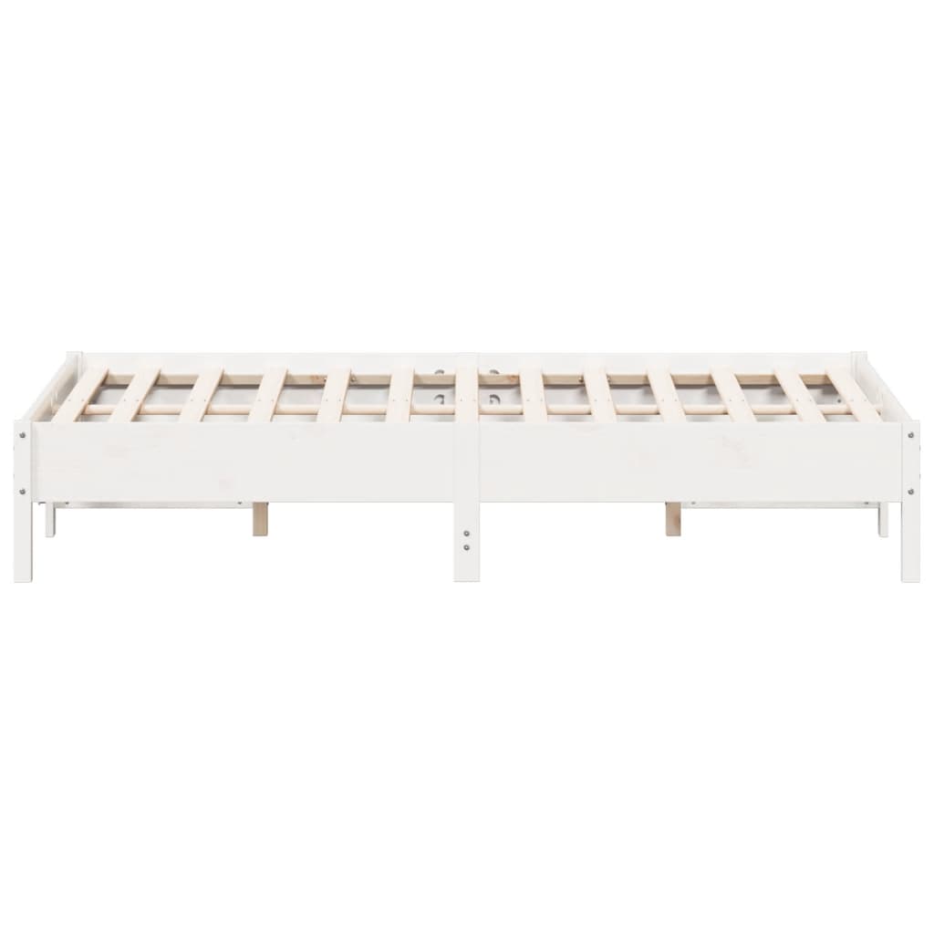 Bed Frame White 160x200 cm Solid Wood Pine