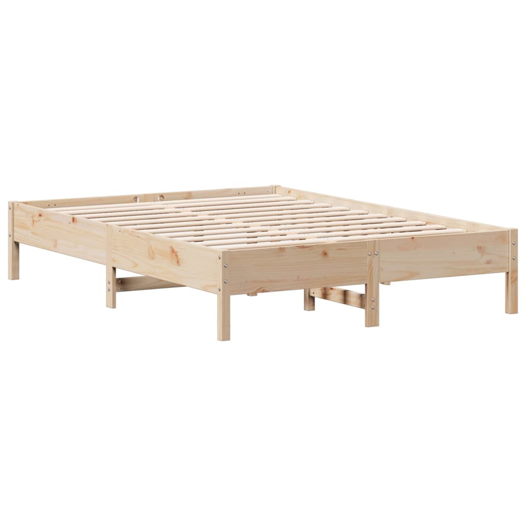 Bed Frame 150x200 cm King Size Solid Wood Pine