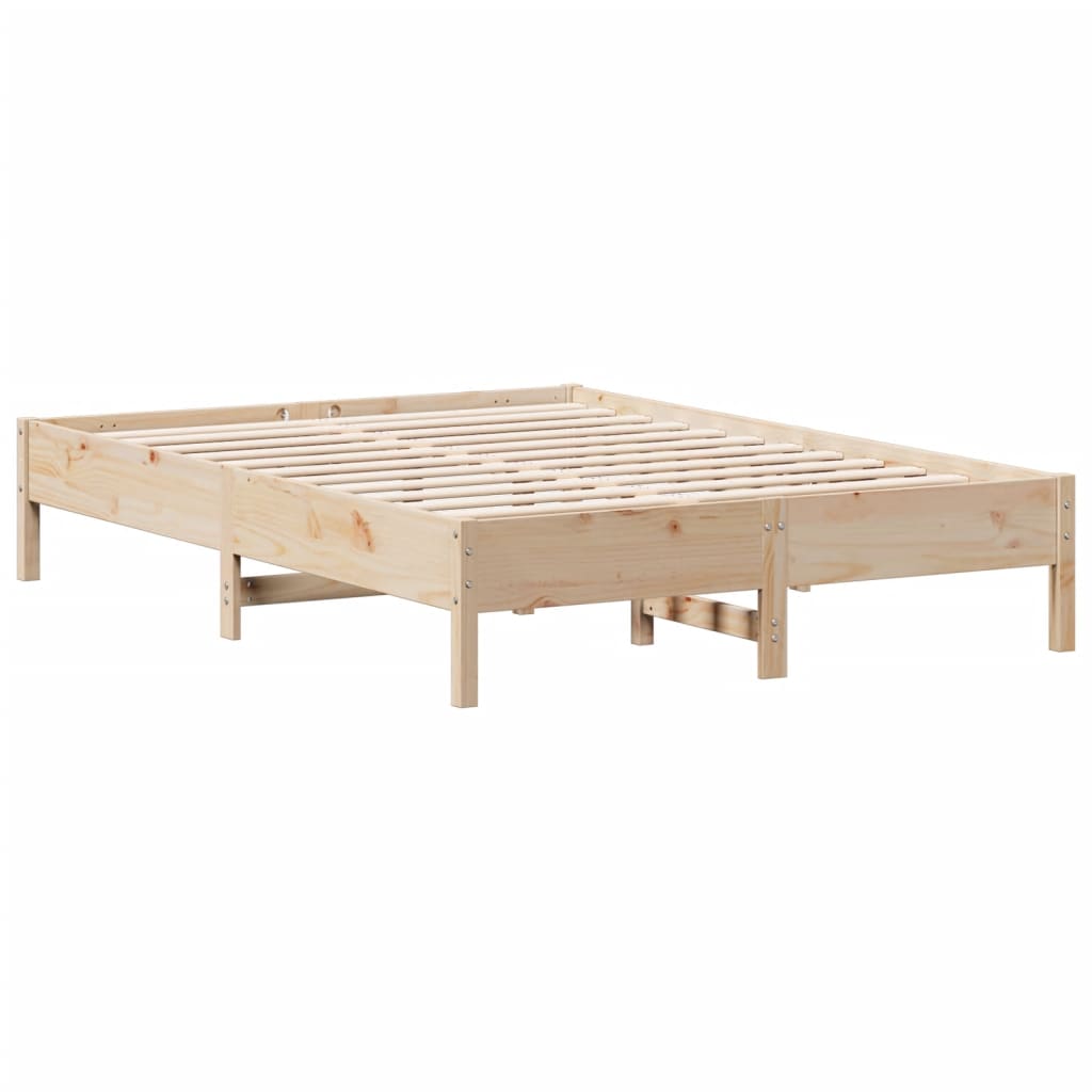 Bed Frame 140x200 cm Solid Wood Pine