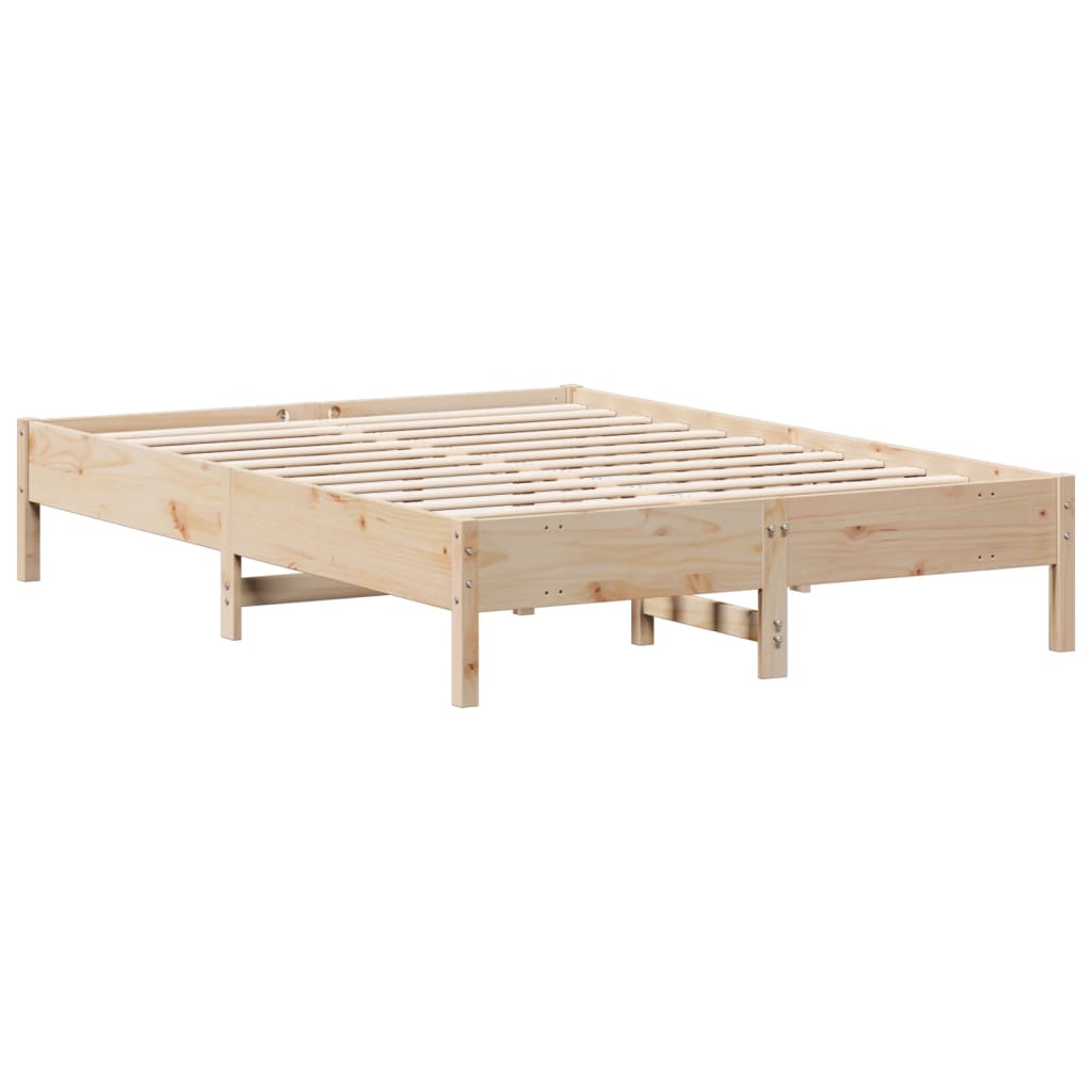 Bed Frame 140x200 cm Solid Wood Pine