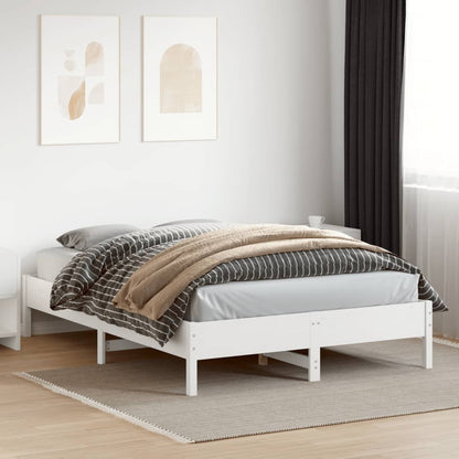 Bed Frame White 140x200 cm Solid Wood Pine