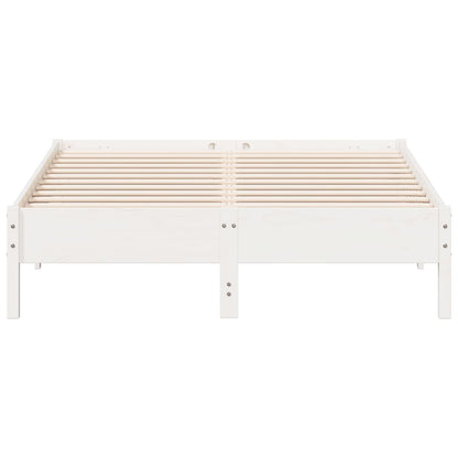 Bed Frame White 140x200 cm Solid Wood Pine