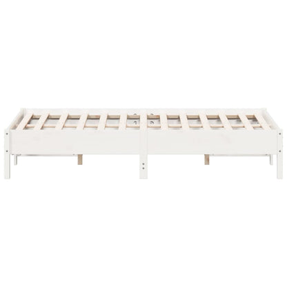 Bed Frame White 140x200 cm Solid Wood Pine