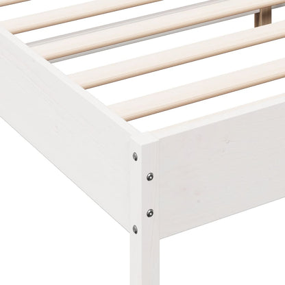 Bed Frame White 140x200 cm Solid Wood Pine