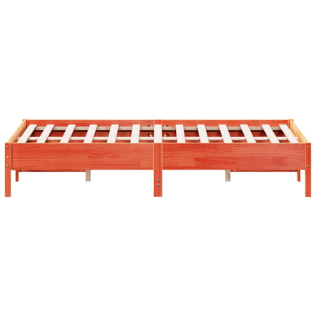 Bed Frame without Mattress Wax Brown 120x200 cm Solid Wood Pine