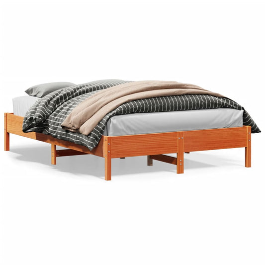 Bed Frame without Mattress Wax Brown 120x200 cm Solid Wood Pine