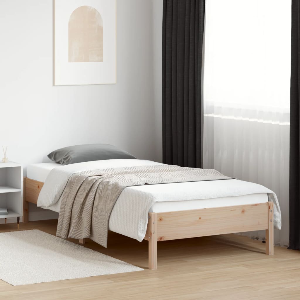 Bed Frame 100x200 cm Solid Wood Pine