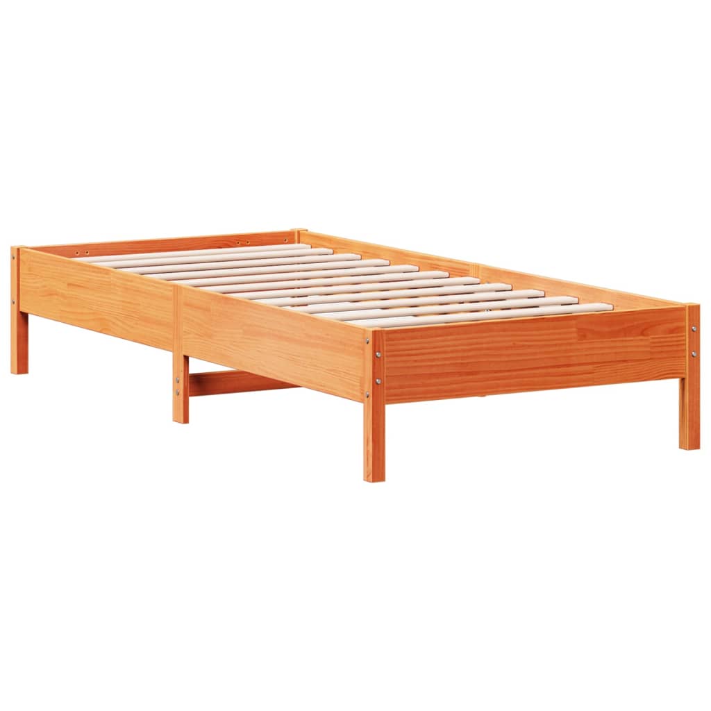 Bed Frame Wax Brown 90x200 cm Solid Wood Pine