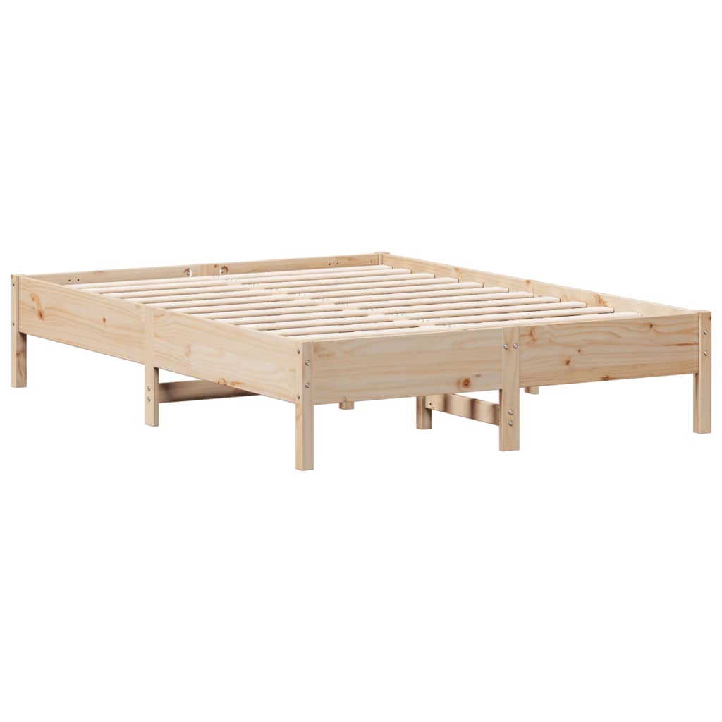 Bed Frame 140x190 cm Solid Wood Pine