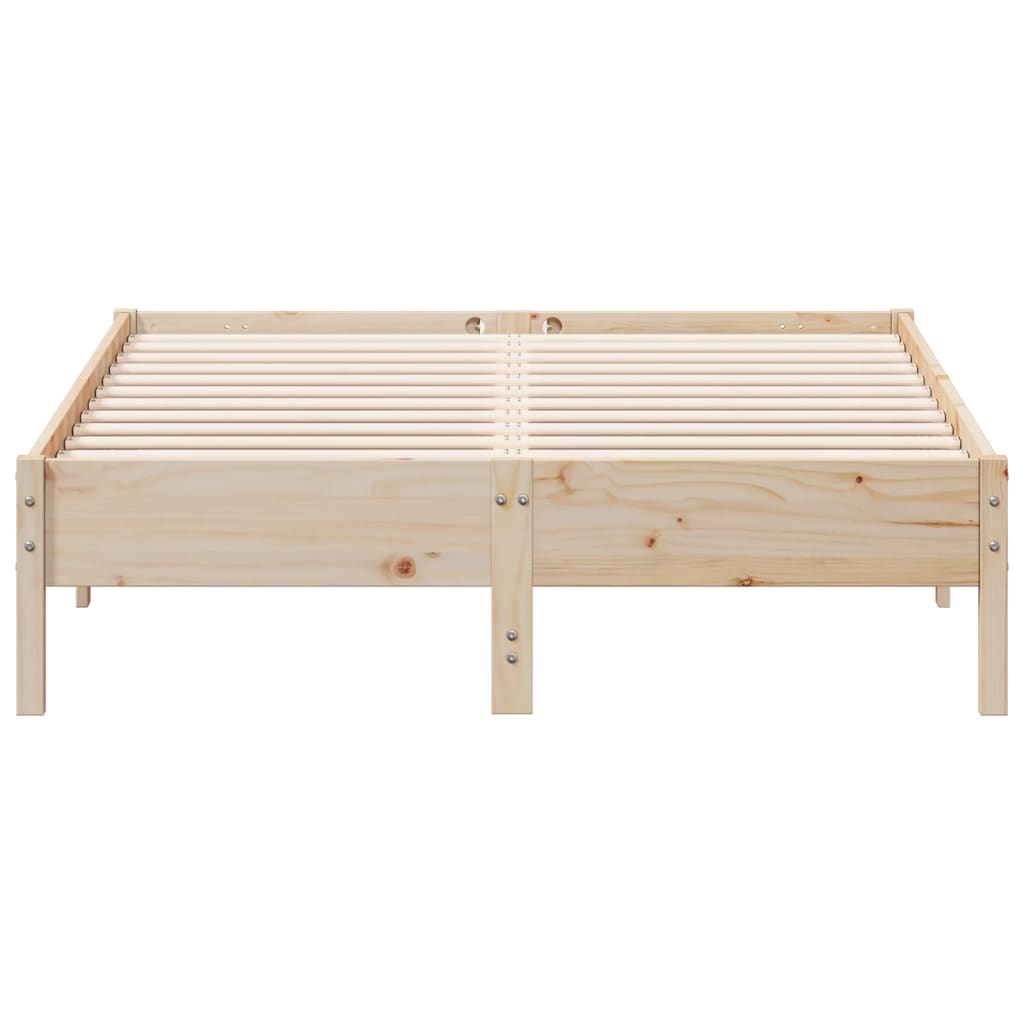 Bed Frame 140x190 cm Solid Wood Pine