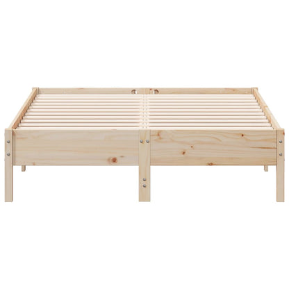 Bed Frame 140x190 cm Solid Wood Pine