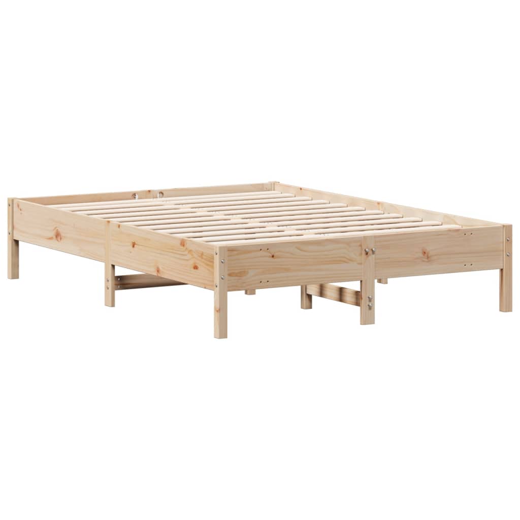 Bed Frame 140x190 cm Solid Wood Pine