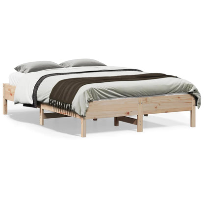 Bed Frame 140x190 cm Solid Wood Pine