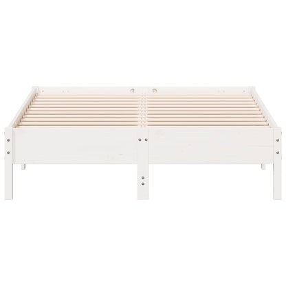 Bed Frame White 140x190 cm Solid Wood Pine