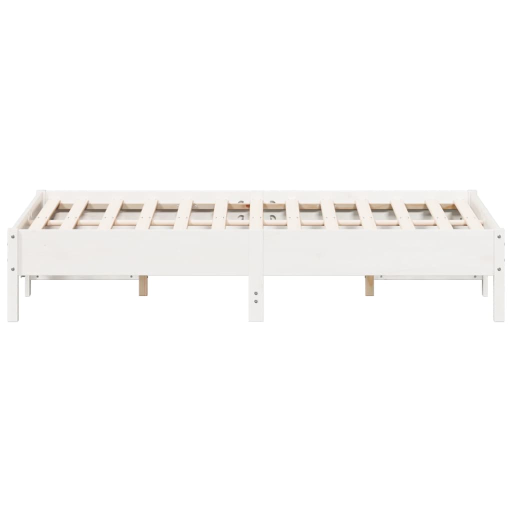 Bed Frame White 140x190 cm Solid Wood Pine