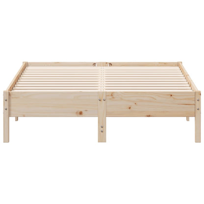 Bed Frame 135x190 cm Double Solid Wood Pine