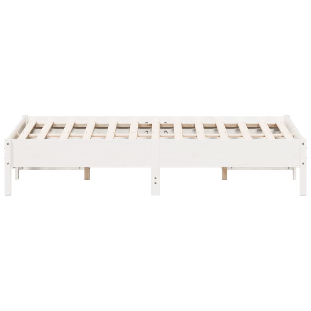 Bed Frame White 120x190 cm Small Double Solid Wood Pine