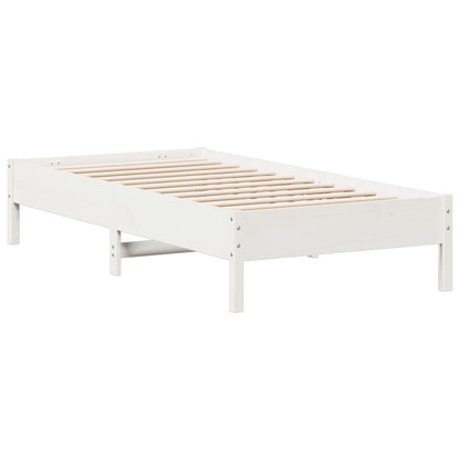 Bed Frame White 90x190 cm Single Solid Wood Pine