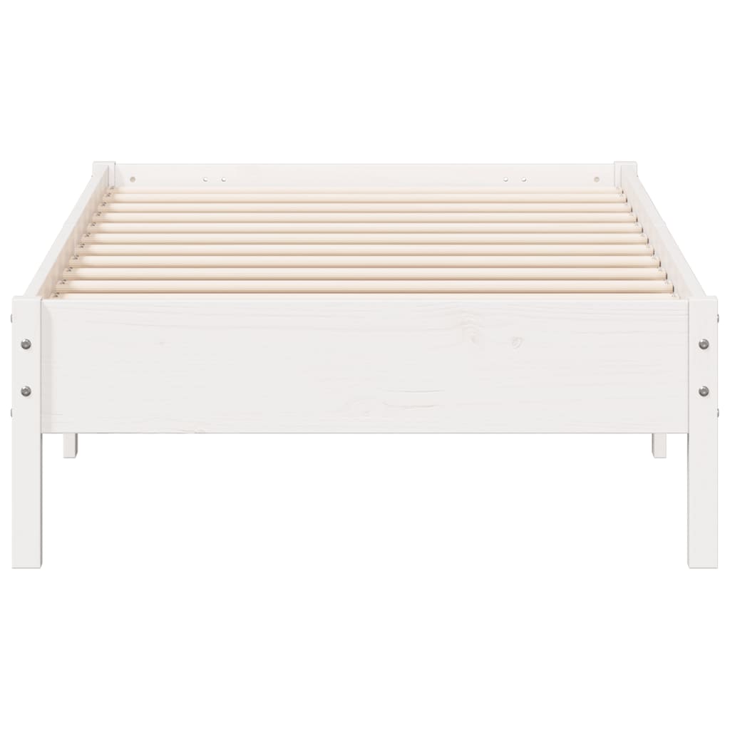 Bed Frame White 90x190 cm Single Solid Wood Pine