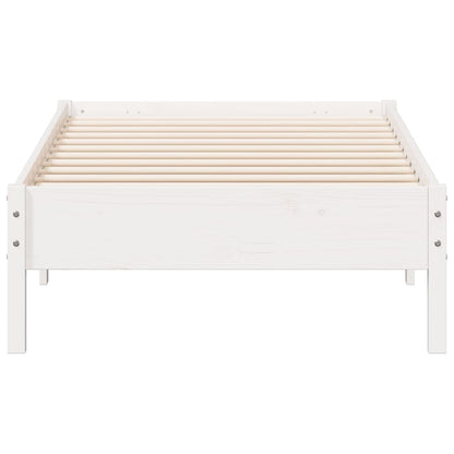 Bed Frame White 90x190 cm Single Solid Wood Pine