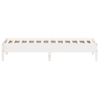 Bed Frame White 90x190 cm Single Solid Wood Pine