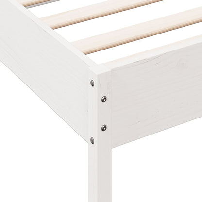 Bed Frame White 90x190 cm Single Solid Wood Pine