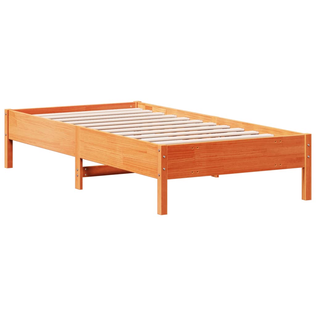 Bed Frame Wax Brown 90x190 cm Single Solid Wood Pine