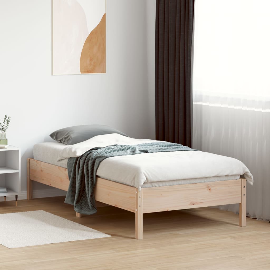 Bed Frame 75x190 cm Small Single Solid Wood Pine