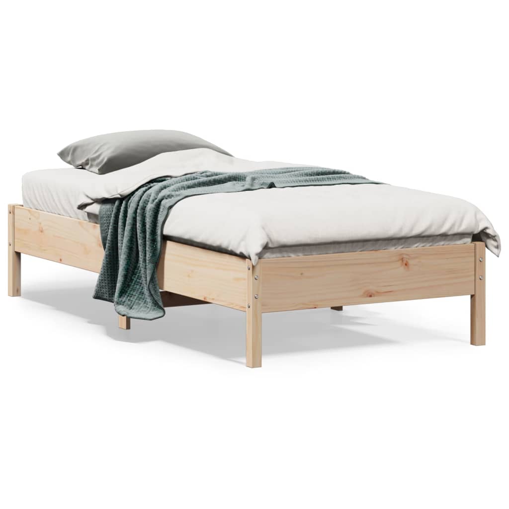 Bed Frame 75x190 cm Small Single Solid Wood Pine