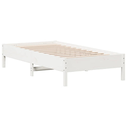 Bed Frame White 75x190 cm Small Single Solid Wood Pine