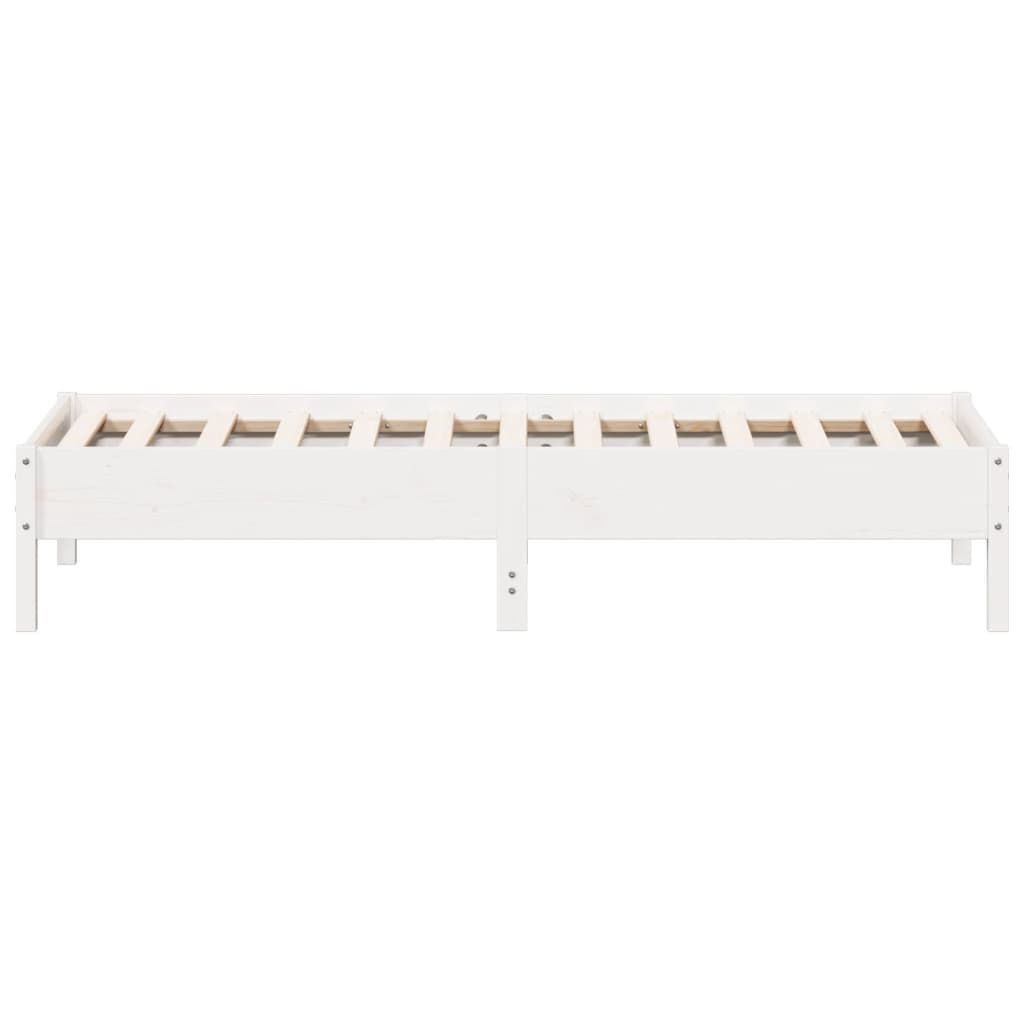 Bed Frame White 75x190 cm Small Single Solid Wood Pine