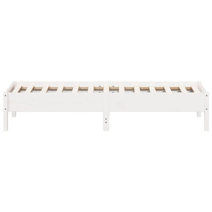 Bed Frame White 75x190 cm Small Single Solid Wood Pine