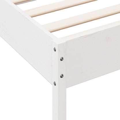 Bed Frame White 75x190 cm Small Single Solid Wood Pine