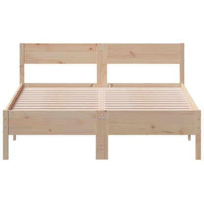 Bed Frame with Headboard 150x200 cm King Size Solid Wood Pine