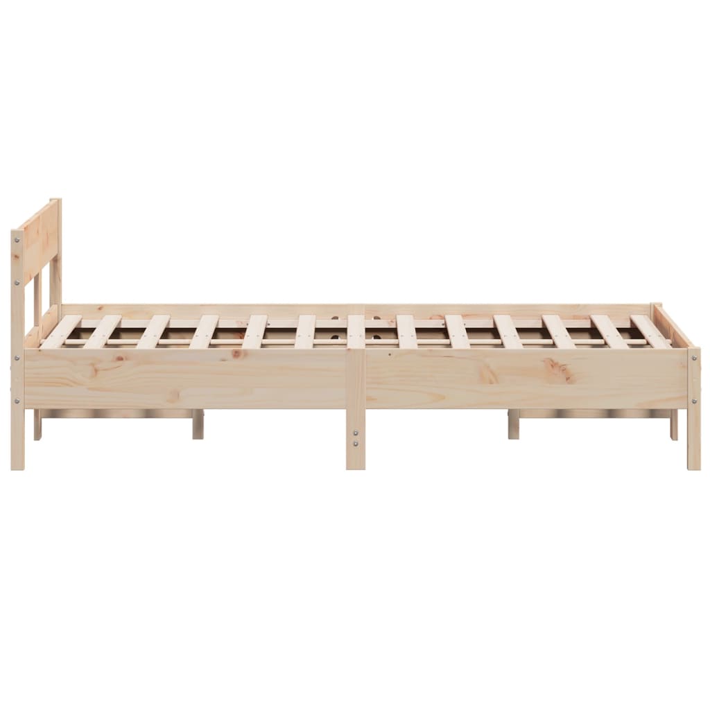 Bed Frame with Headboard 150x200 cm King Size Solid Wood Pine