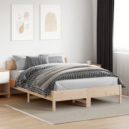 Bed Frame with Headboard 120x200 cm Solid Wood Pine