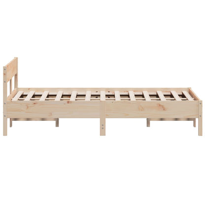 Bed Frame with Headboard 120x200 cm Solid Wood Pine