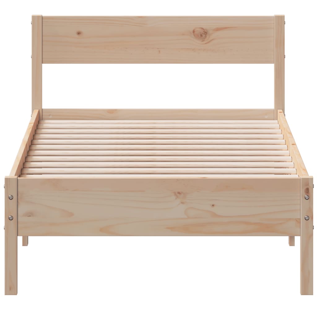 Bed Frame with Headboard 100x200 cm Solid Wood Pine